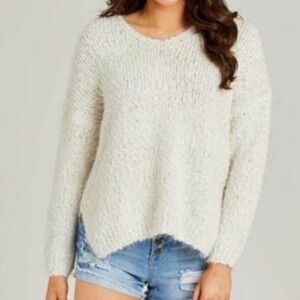 Altards State Lovely Lash Sweater Plum and Off White Stripes